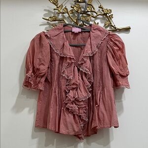 Muse Pink Ruffled Blouse